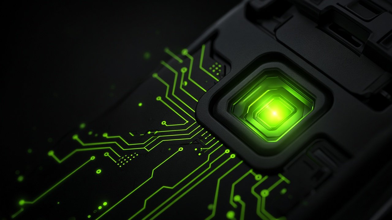 Gaming mouse optical sensor close-up