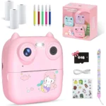 D8S Kids Instant Print Camera 1080P 48MP Dual Lens (Pink) – product view 5