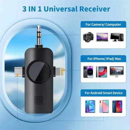 F11-2 3-in-1 Noise Cancelling Wireless Microphone (iPhone, Type-C, Camera) – product view 2