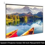 Speed-X 150 Inch Manual Pull-Down Projector Screen 8 × 10 Feet 4:3 Matte White – product view 3
