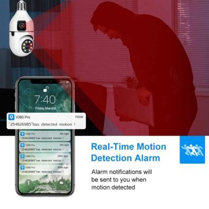 Speed-X SP-E28-2 Dual Lens Wi-Fi Bulb Camera 1080P with V380 Pro – product view 2