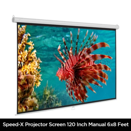 Speed-X 120 Inch Manual Pull-Down Projector Screen 6 × 8 Feet 4:3 Matte White – product view 2