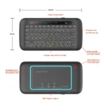 H20 Universal Mini Backlit Touchpad Wireless Keyboard Air Mouse – product view 5