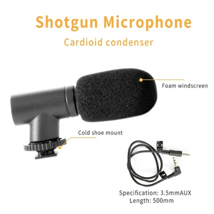 AY-49 Video Making Vlogging Kit with LED Light, Tripod and Microphone – product view 2